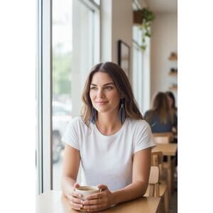 Handmade Multi-colored Seed Bead Long Dangle Pierced Earrings 3”